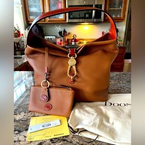 Dooney and Bourke Tan and Amber color Hobo Loc Satchel, 3 pieces